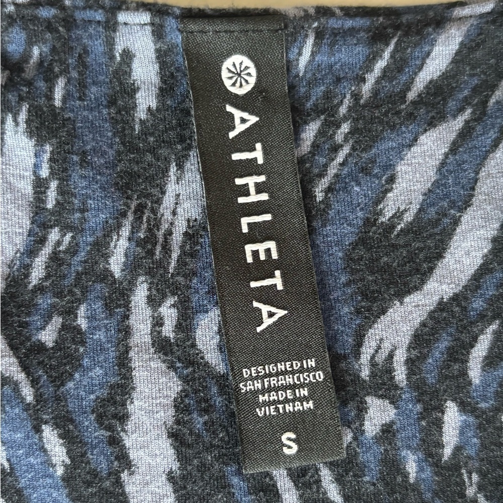 Athleta Blue and Black Patterned Mini Dress Size S Casual - Picture 8 of 10